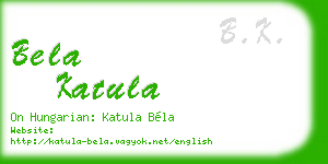 bela katula business card