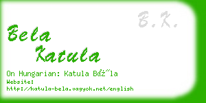 bela katula business card